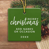 Frohe Weihnachten mit einem Platz Foto - grün Keramikornament