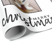 Frohe Weihnachten mit einem Platz Foto - weiß Geschenkpapier (Rolleneckpunkt)