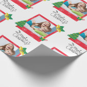 Frohe Weihnachten mit einem Rahmen-Foto Geschenkpapier (Ecke)