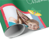 Frohe Weihnachten mit einem Rahmen Foto grün Geschenkpapier (Rolleneckpunkt)