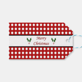 Frohe Weihnachten mit einem Tupfenmuster Geschenkanhänger