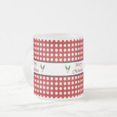 Frohe Weihnachten mit einem Tupfenmuster Mattglastasse (Vorderseite Links)