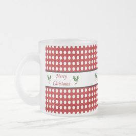 Frohe Weihnachten mit einem Tupfenmuster Mattglastasse