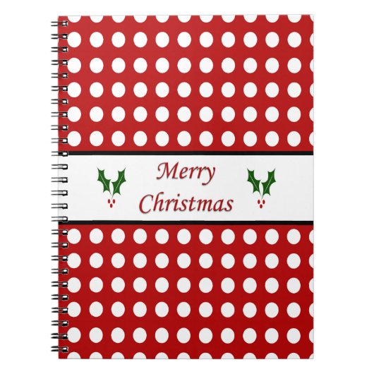 Frohe Weihnachten mit einem Tupfenmuster Notizblock (Vorderseite)