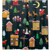 Frohe Weihnachten mit einer fröhlichen Familie und Duschvorhang (Vorderseite)