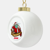 Frohe Weihnachten mit einer Maske Keramik Kugel-Ornament (Rechts)