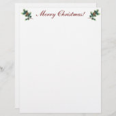 Frohe Weihnachten mit Evergreen Twigs and Cones Briefbogen (Vorne/Hinten)