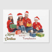 Frohe Weihnachten mit familiärem Foto Magnetkarte (Vorderseite)
