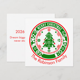 Frohe Weihnachten mit Familiennamen Karte