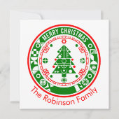 Frohe Weihnachten mit Familiennamen Karte (Vorderseite)