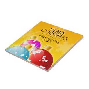 Frohe Weihnachten mit festlichen Feiertagen Orname Fliese