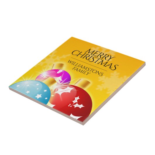 Frohe Weihnachten mit festlichen Feiertagen Orname Fliese (Seite)