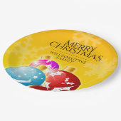 Frohe Weihnachten mit festlichen Feiertagen Orname Pappteller (Schrägansicht)