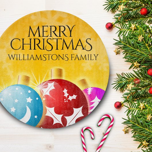 Frohe Weihnachten mit festlichen Feiertagen Orname Schneidebrett