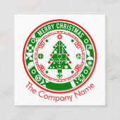 Frohe Weihnachten mit Firmennamen Quadratische Visitenkarte (Vorderseite)