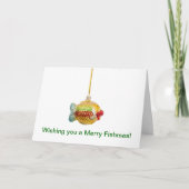 Frohe Weihnachten mit Fisch. Fröhliche Fische! Fis (Vorderseite)
