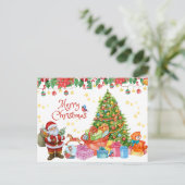 Frohe Weihnachten mit Geschenken und Weihnachtsbau (Stehend Vorderseite)