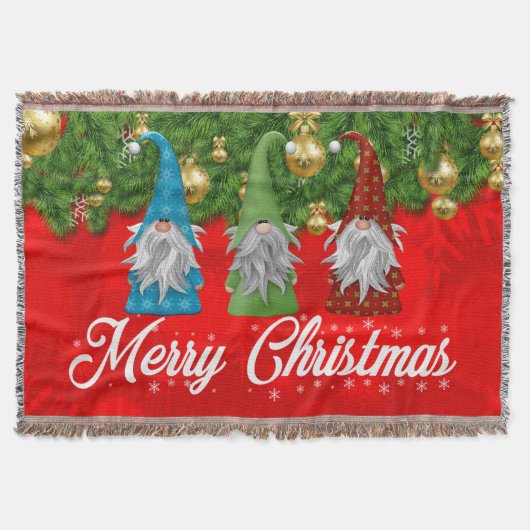 Frohe Weihnachten mit Gnome Decke (Vorderseite)