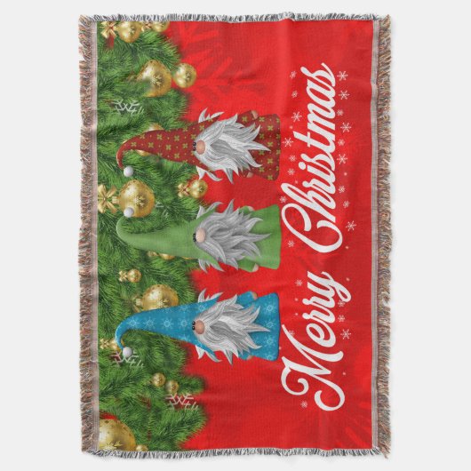 Frohe Weihnachten mit Gnomes Decke (Vorderseite Vertikal)