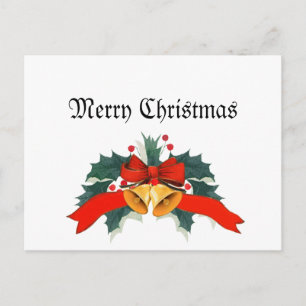 Frohe Weihnachten mit Gold Bells Postkarte