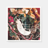 Frohe Weihnachten mit Gold Sleigh Serviette (Vorderseite)