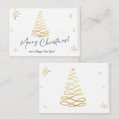 Frohe Weihnachten mit Gold Tree Note Card Mitteilungskarte (Vorne/Hinten)