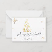 Frohe Weihnachten mit Gold Tree Note Card Mitteilungskarte (Vorderseite)