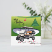 Frohe Weihnachten mit Golfwagen für Golfer H (Stehend Vorderseite)
