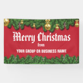 Frohe Weihnachten mit grünem Rahmen im Freien Banner (Horizontal)