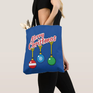 Frohe Weihnachten mit hängenden Kugeln Tasche