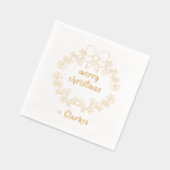 Frohe Weihnachten mit Holly Berries Wreath Servietten Mit Folie (Links)