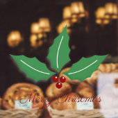 Frohe Weihnachten mit Holly Fensteraufkleber