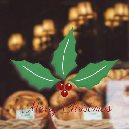 Frohe Weihnachten mit Holly Fensteraufkleber