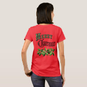 Frohe Weihnachten mit Holly und Berries T-Shirt (Schwarz voll)