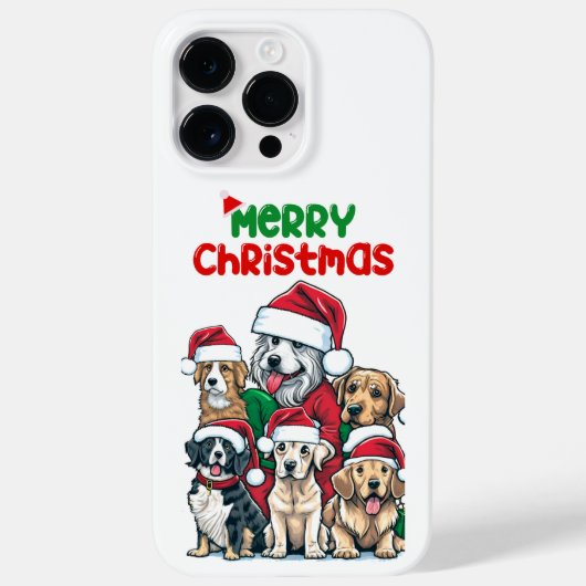 Frohe Weihnachten mit Hunden Case-Mate iPhone Hülle (Rückseite)