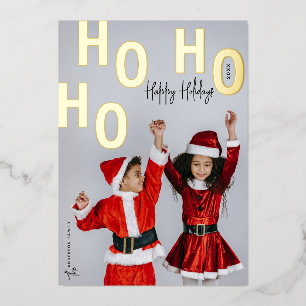 Frohe Weihnachten mit individuellem Foto Folien Feiertagskarte