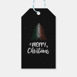 Frohe Weihnachten mit irischer Flagge Geschenkanhänger
