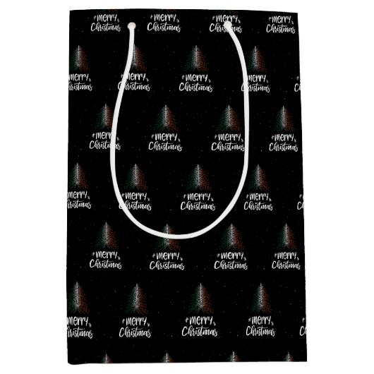 Frohe Weihnachten mit irischer Flagge Mittlere Geschenktüte (Vorderseite)