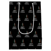 Frohe Weihnachten mit irischer Flagge Mittlere Geschenktüte (Rückseite)