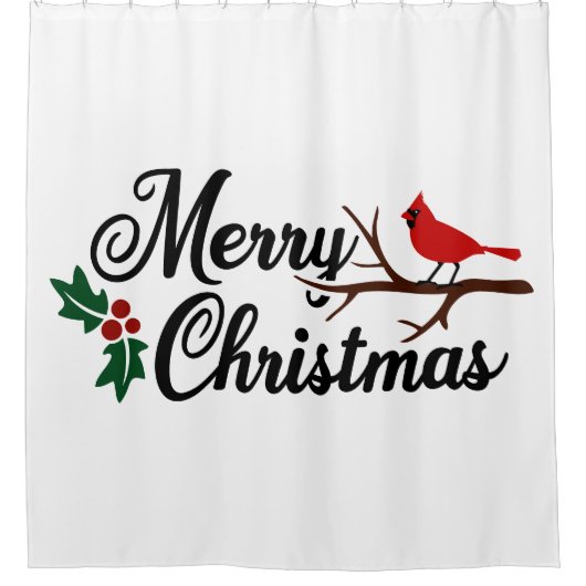 Frohe Weihnachten mit Kardinal Duschvorhang (Vorderseite)