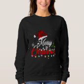 Frohe Weihnachten mit Karierter, roter Weihnachtsm Sweatshirt (Vorderseite)