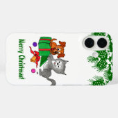 Frohe Weihnachten mit Katze und Welpe Case-Mate iPhone Hülle (Rückseite (Horizontal))