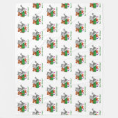 Frohe Weihnachten mit Katze und Welpe Fleecedecke (Vorderseite)