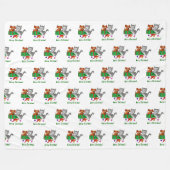 Frohe Weihnachten mit Katze und Welpe Fleecedecke (Vorderseite (Horizontal))