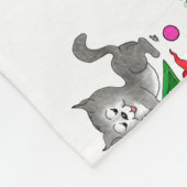 Frohe Weihnachten mit Katze und Welpe Fleecedecke (Ecke)