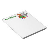 Frohe Weihnachten mit Katze und Welpe Notizblock (angewinkelt)