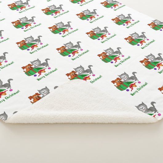 Frohe Weihnachten mit Katze und Welpe Sherpadecke (3/4)