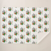 Frohe Weihnachten mit Katze und Welpe Sherpadecke (Vorderseite (Horizontal))