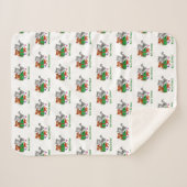 Frohe Weihnachten mit Katze und Welpe Sherpadecke (Vorderseite (Horizontal))