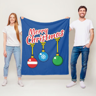Frohe Weihnachten mit knallenden Balls Fleecedecke